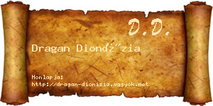 Dragan Dionízia névjegykártya